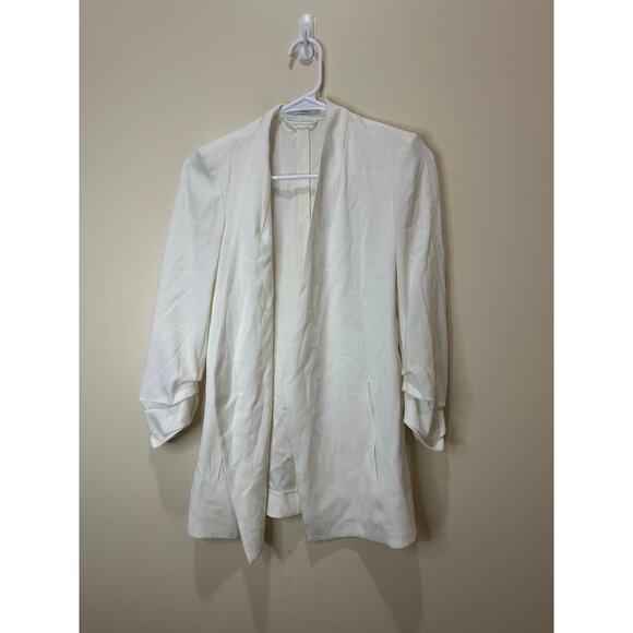 Aritzia Babaton Crepe New Power Blazer Light Birch Sz 00 See Flaw - Picture 2 of 8